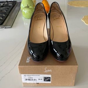 Christian Louboutin New Simple Pump 85 Black Patent Pumps Euro 39.5.